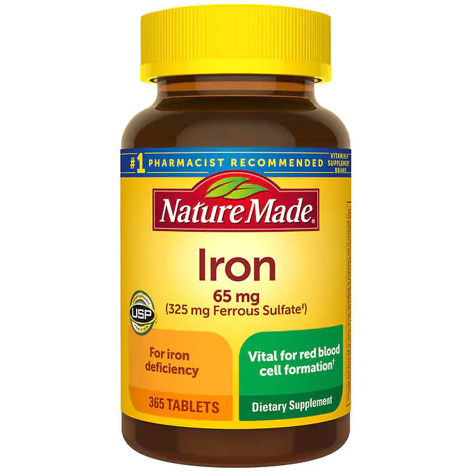 Nature Made 鐵劑 Iron  65mg 365 Tablets